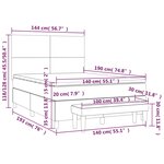 vidaXL Sommier à lattes de lit avec matelas Gris clair 140x190cm Tissu