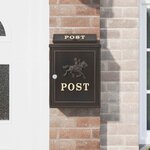 vidaXL Boîte aux lettres murale Bronze 29 x 13 x 41 cm Aluminium coulé