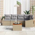 vidaXL Ensemble de canapé de jardin 6 Pièces beige et gris clair