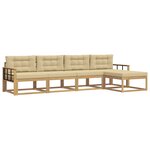 vidaXL Ensemble de canapés d'extérieur 4 Pièces Blanc et Beige Polyester