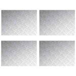 vidaXL Plaques à damier 4 Pièces Argent 70 x 50 cm Aluminium
