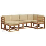 vidaXL Ensemble de canapés d'extérieur 6 pc Naturel et Beige