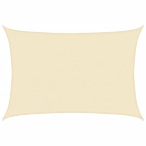 vidaXL Voile d'ombrage 160 g/m² Crème 5x6 m PEHD