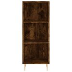 vidaXL Buffet haut Chêne fumé 34 5x34x180 cm Bois d'ingénierie