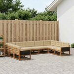 vidaXL Ensemble de canapés d'extérieur 9 pc Naturel et Beige