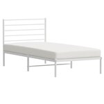 vidaXL Cadre de lit métal avec tête de lit blanc 100x200 cm