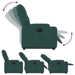 vidaXL Fauteuil inclinable électrique vert foncé tissu