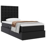 vidaXL Lit de Rangement Noir 90 x 190 cm Cuir synthétique