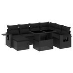 vidaXL Salon de jardin 9 Pièces avec coussins noir résine tressée