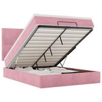 vidaXL Cadre de lit ottoman avec matelas rose 140x190 cm velours