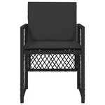 vidaXL Chaises de jardin lot de 4 avec coussins noir résine tressée