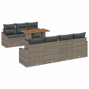 vidaXL Ensemble de salle à manger pour jardin 8 Pièces Gris et marron