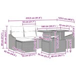 vidaXL Ensemble de canapé de jardin 7 Pièces Beige Poly rotin