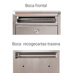 Boîte aux Lettres en Acier Inoxydable  Zaguán E5751  Avec Fente Arrière  Inox