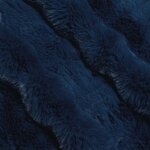 vidaXL Couverture en Fourrure de Lapin Synthétique 4 Pièces Bleu Marine