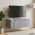 vidaXL Meuble TV mural Sonoma gris 78 5 x 41 x 30 cm Bois d'ingénierie
