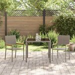 vidaXL Ensemble de salle à manger pour jardin 3 Pièces Gris et marron