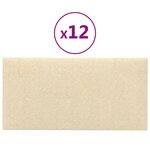 vidaXL Panneaux muraux 12 Pièces Crème 60x30 cm Tissu 2 16 m²
