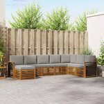 vidaXL Ensemble de canapés d'extérieur 8 pc Gris Naturel et Clair