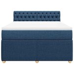 vidaXL Sommier à lattes de lit avec matelas Bleu 140x190 cm Tissu