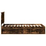 vidaXL Cadre de lit Chêne fumé 90 x 200 cm Bois de pin massif