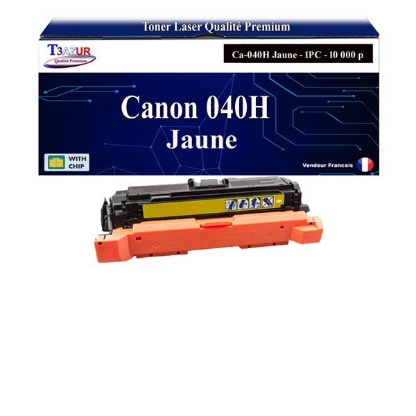 T3AZUR -Toner compatible avec Canon 040H (0455C001/0454C001) pour Canon LBP-710Cx  LBP-712Cdn  LBP-712Cx- Jaune
