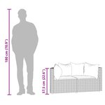 vidaXL Canapés d'angle de jardin et coussins2Pièces marron résine tressée