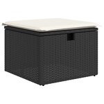 vidaXL Ensemble de Canapé de Jardin 5 Pièces avec Coussins Noir Poly Rattan
