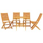 Ensemble de salle à manger de jardin 5 pièces en bois d'acacia massif