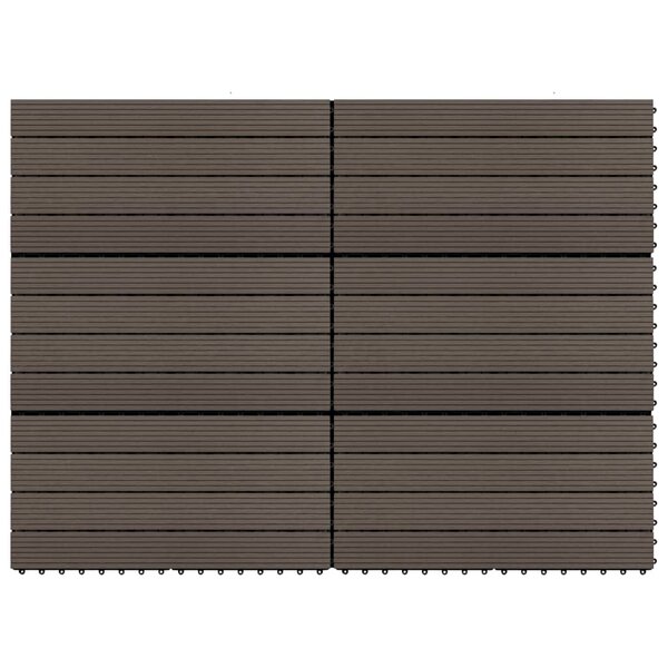 vidaXL Carreaux de terrasse 6 Pièces WPC 60x30 cm 1 08 m² Marron foncé