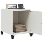 vidaXL Table de chevet blanc 36x39x43 5 cm acier