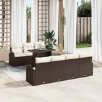vidaXL Ensemble de canapé de jardin 8 Pièces Marron 100 x 55 x 73 cm