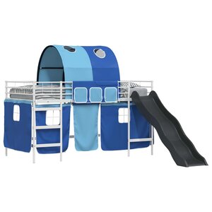 vidaXL Lit mezzanine pour enfants Blanc et Bleu 107 x 200 cm Métал