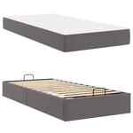 vidaXL Cadre de lit avec matelas Gris 90 x 190 cm Faux cuir
