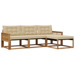 vidaXL Ensemble de canapés d'extérieur 4 pc Naturel et Beige