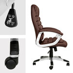 Fauteuil chaise siège de direction rembourrage ondulé marron 08_0000373