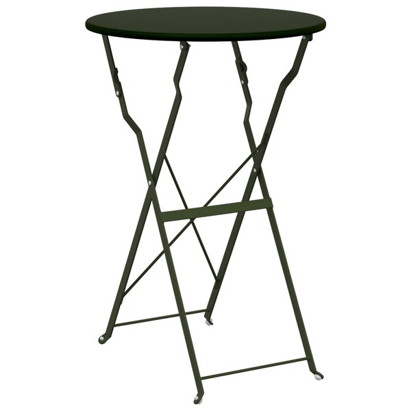 vidaXL Table Bistrot Pliable Vert Foncé Ø50x71 cm Acier Revêtu