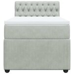 vidaXL Sommier à lattes de lit et matelas Gris clair 90x200 cm Velours