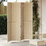 vidaXL Paravent Pliant Manuel Beige 196 x 200 cm polyrotin