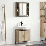 vidaXL Ensemble de mobilier de salle de bain avec étagère 2 Pièces Marron