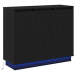 vidaXL Buffet LED Chêne noir 90 x 32 x 75 cm Bois d'ingénierie