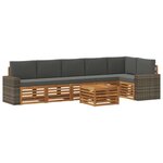 vidaXL Ensemble de canapés d'extérieur 7 pc Naturel et Anthracite