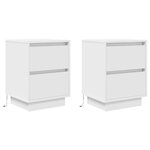 VidaXL Tables de chevet avec lumières LED 2 Pièces blanc 38x34x50 cm