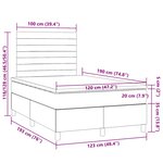 vidaXL Sommier à lattes de lit matelas et LED bleu 120x190 cm tissu