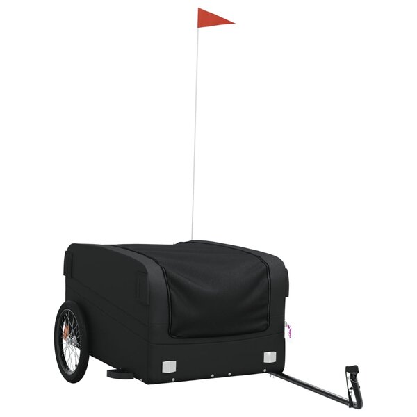 vidaXL Remorque de vélo noir 45 kg fer