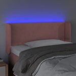 vidaXL Tête de lit à LED Rose 83x16x78/88 cm Velours