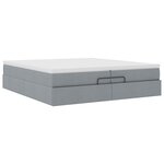 VidaXL Cadre de lit ottoman et matelas gris clair 200x200cm tissu
