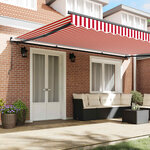 vidaXL Auvent Rétractable Rouge et Blanc 500 × 350 cm