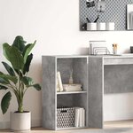 vidaXL Bibliothèque à 2 niveaux gris béton bois d'ingénierie
