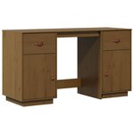 vidaXL Bureau avec armoires Marron miel 135x50x75cm Bois massif de pin